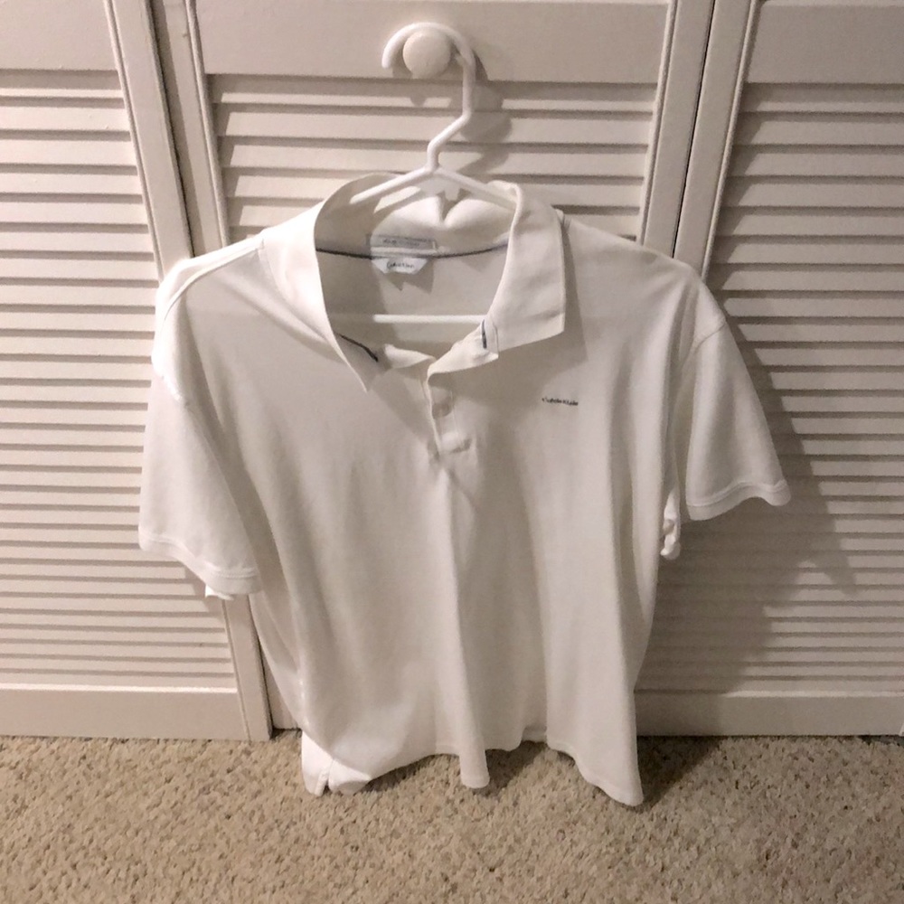 Calvin Klein white polo large